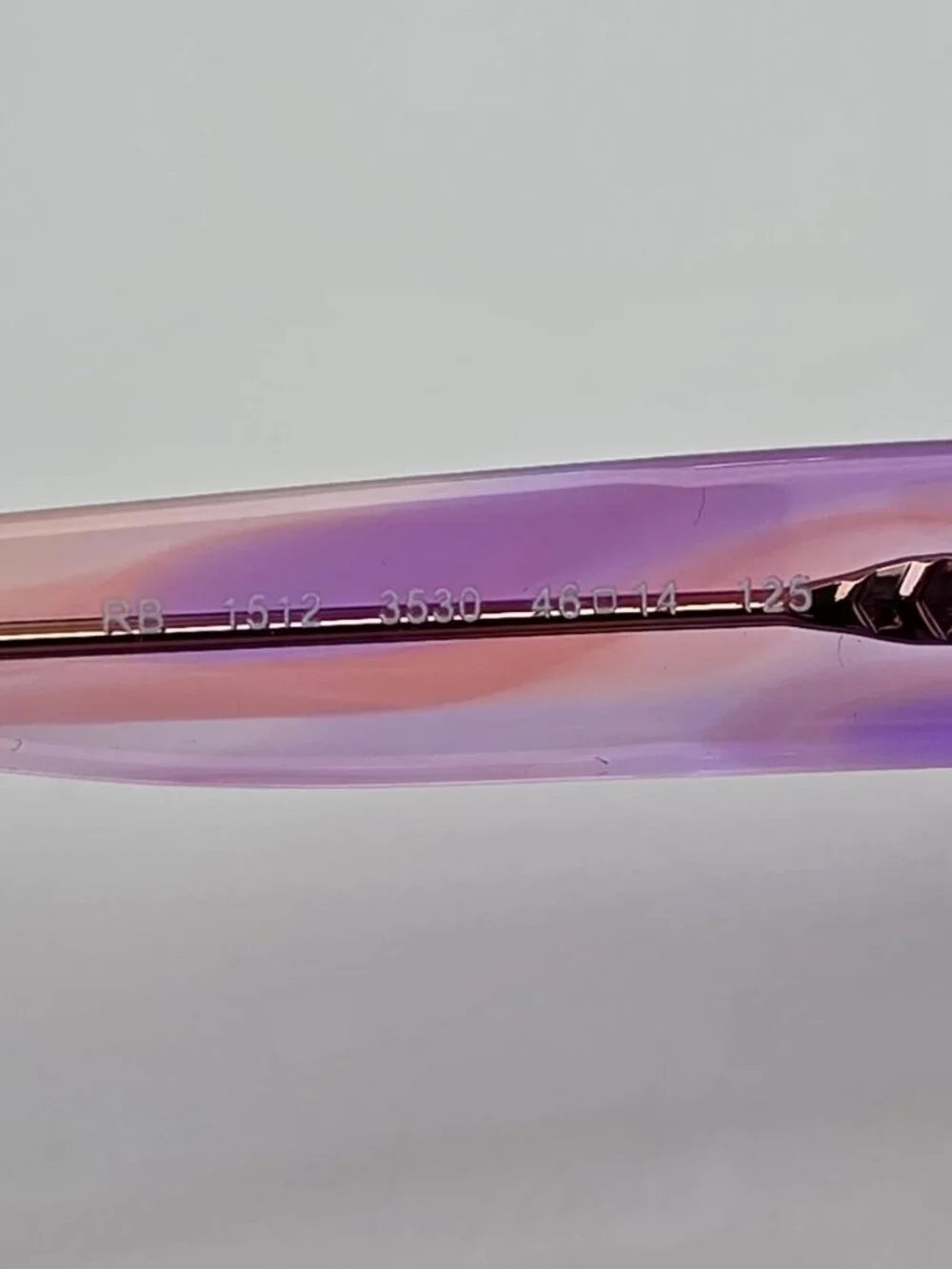 Ray-Ban Jr. RB1512 3530 Purple Pink Crystal Stripe Kids Eyeglasses Frame 46mm
